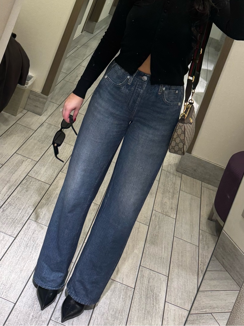 Rag & Bone rb Miramar Mid Rise Wide Leg Cotton Terry Sweatpant Jeans